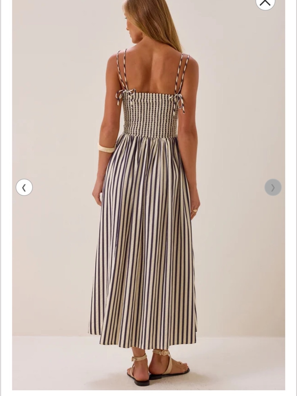 Altar'd State Navy and Cream Striped Smocked Top - Picture 5 of 5